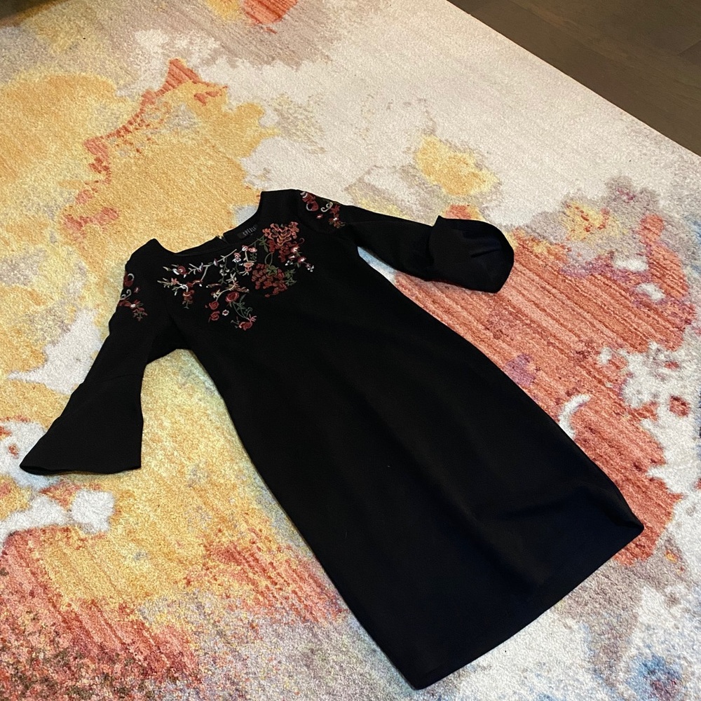 Black Floral Dress. Size 8